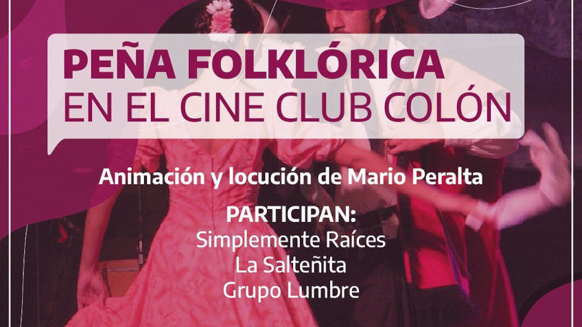 Peña folklórica en el Cine Club Colón